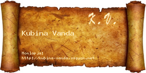 Kubina Vanda névjegykártya